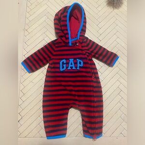 Baby GAP 0-3 MO Fleece Hooded One Piece Zip-Up